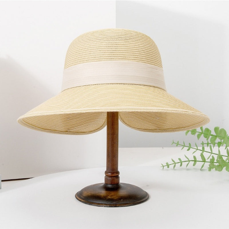 Straw Hat Sun Hat with Big Bow