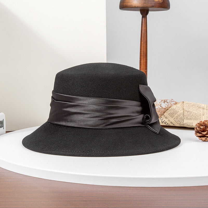 Felt Top Hat with Bow Ribbon