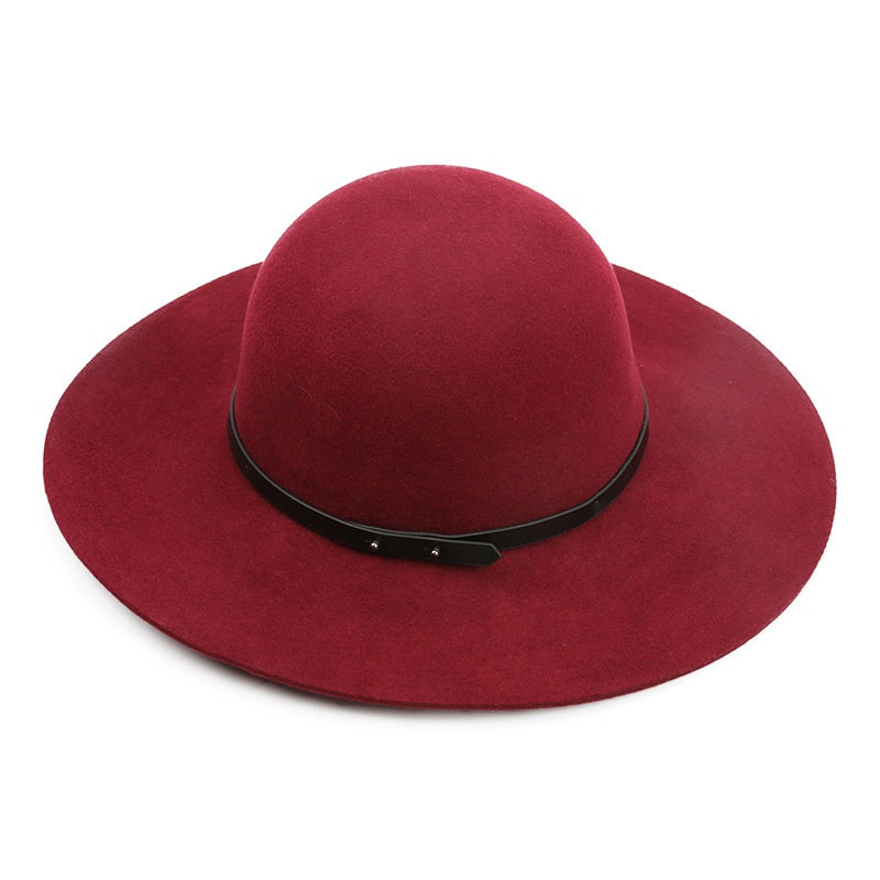 Felt Top Hat with Leather Decorative Ribbon