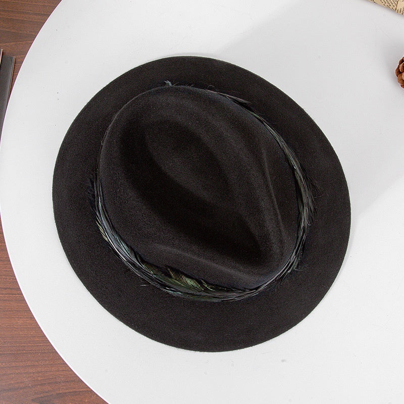 Felt Top Hat with Feather Webbing Decorations