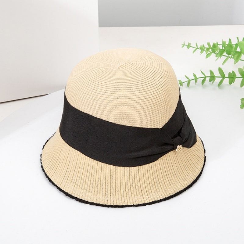 Sun Hat Cloche Hat with Bow Webbing