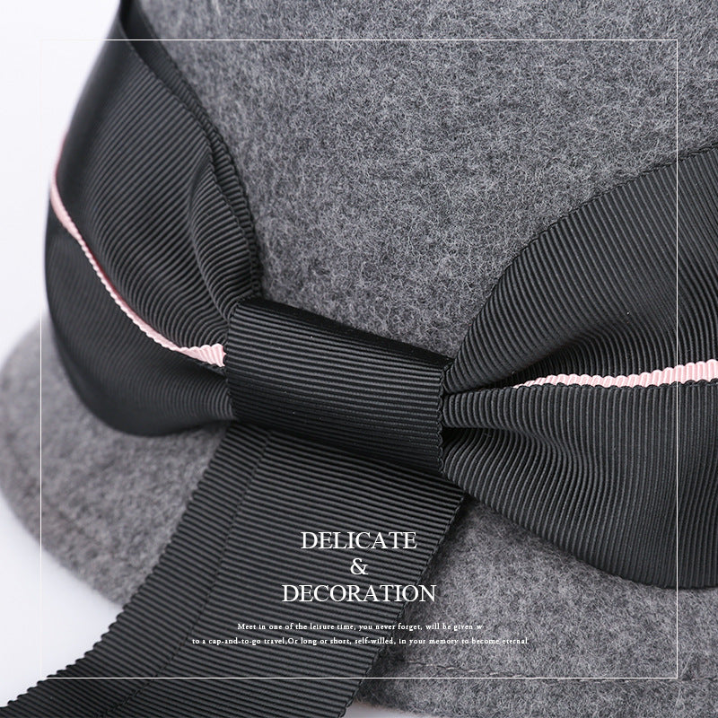Felt Bucket Hats with Bow