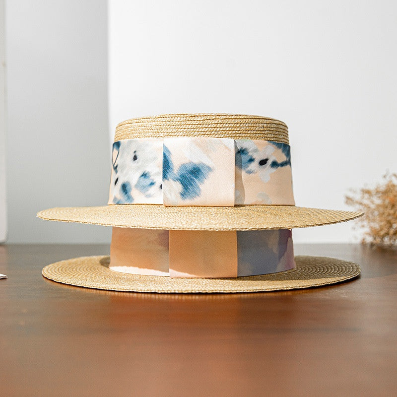 Top Hat Sun Hat with Printed Webbing