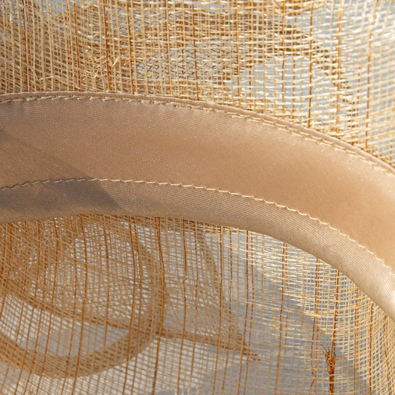 Top Hat Rolled Edge with Handmade Linen Yarn Flowers