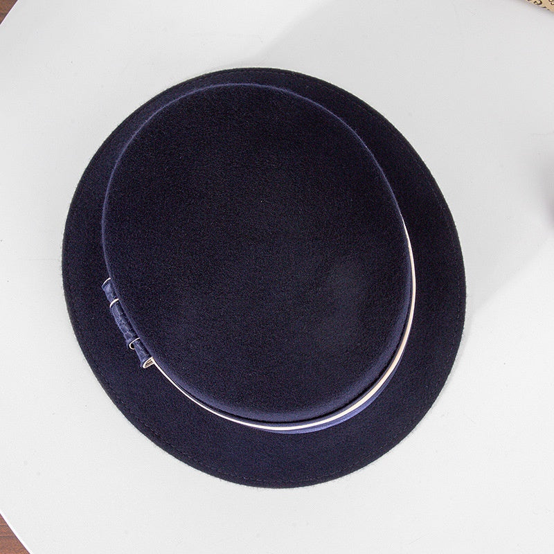 Felt Top Hat Satin with Webbing Decoration