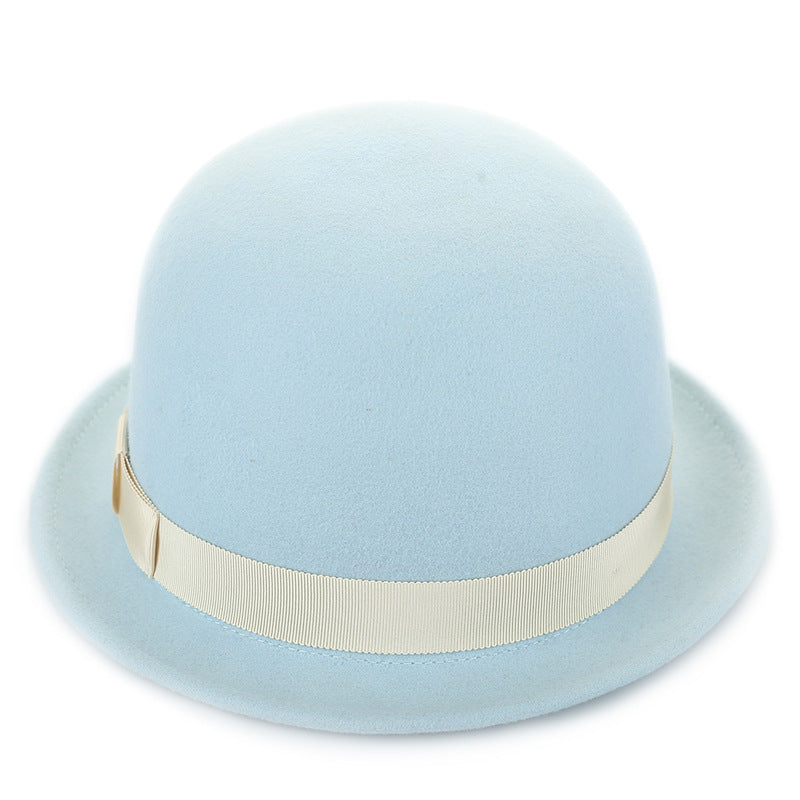 Felt Top Hat Rolled Edge with Bow Webbing