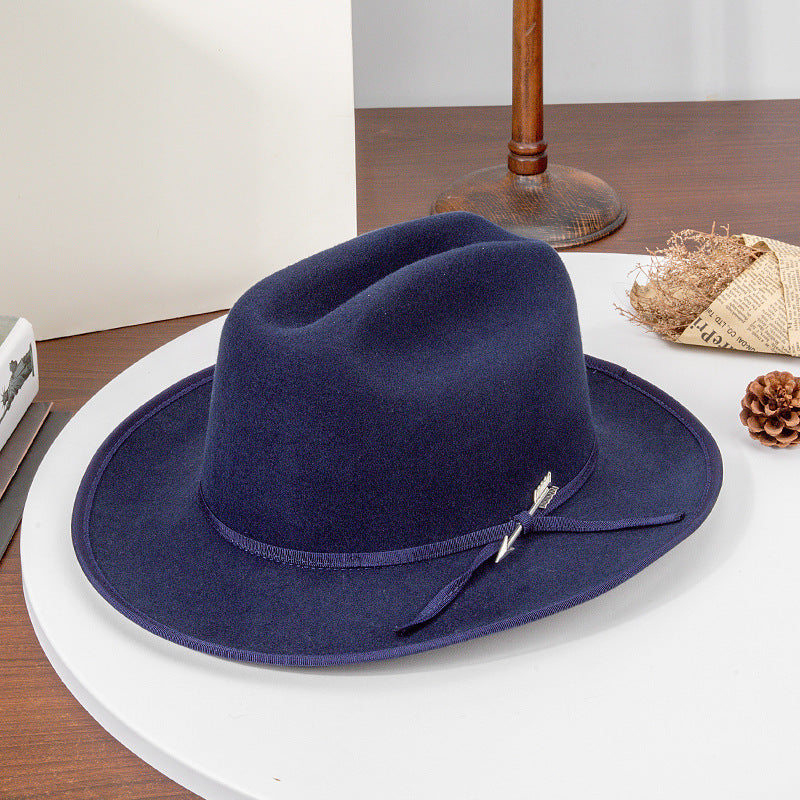 Felt Top Hat with Silver Arrows and Webbing Decorations
