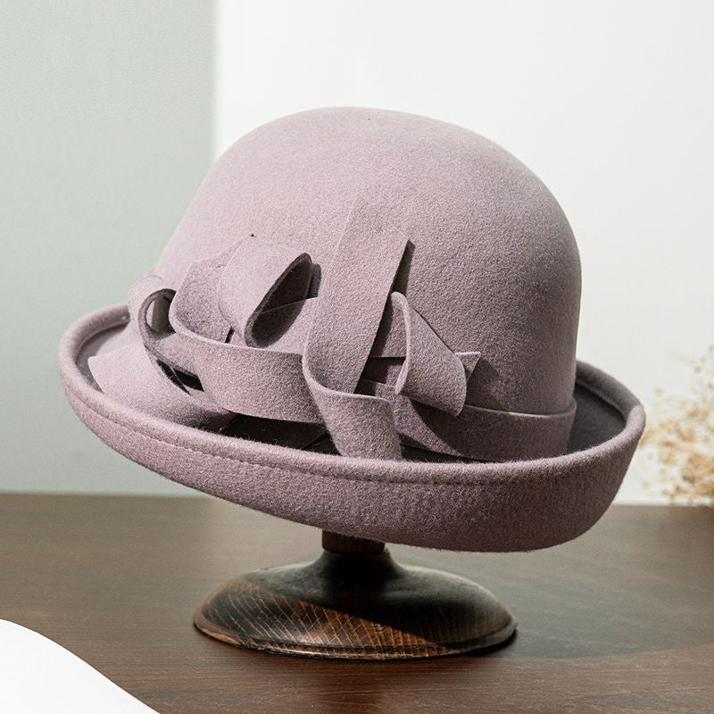 Felt Rolled Edge Top Hat with Felt Flower