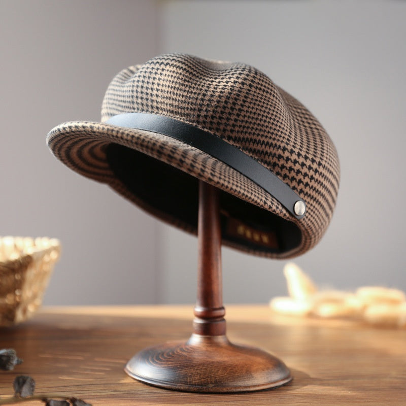 Houndstooth Felt Newsboy Hats
