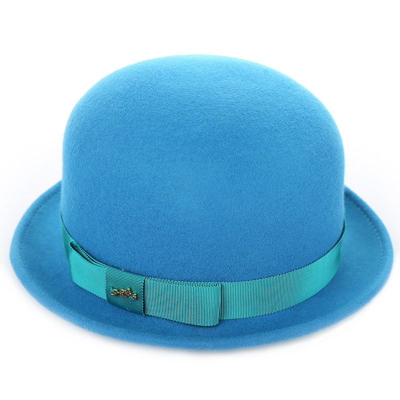 Felt Top Hat Rolled Edge with Bow Webbing