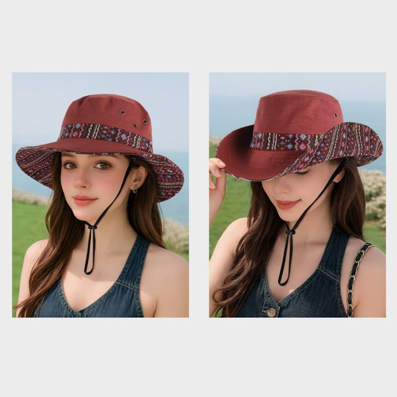 Sun Hat with Jacquard Design