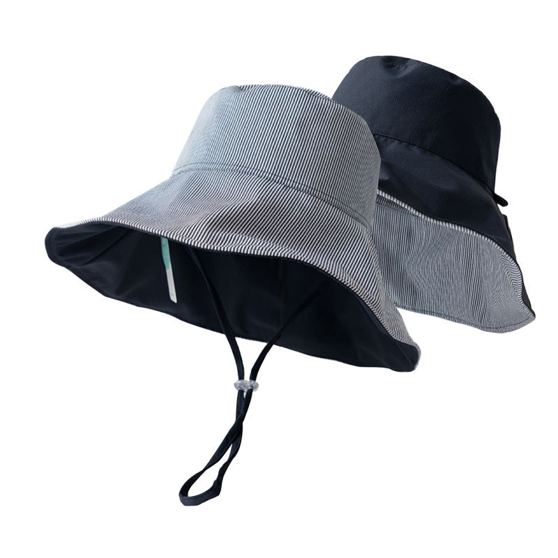 Double-Sided Striped Sun Hat Bucket Hat