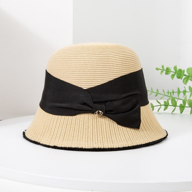 Sun Hat Cloche Hat with Bow Webbing