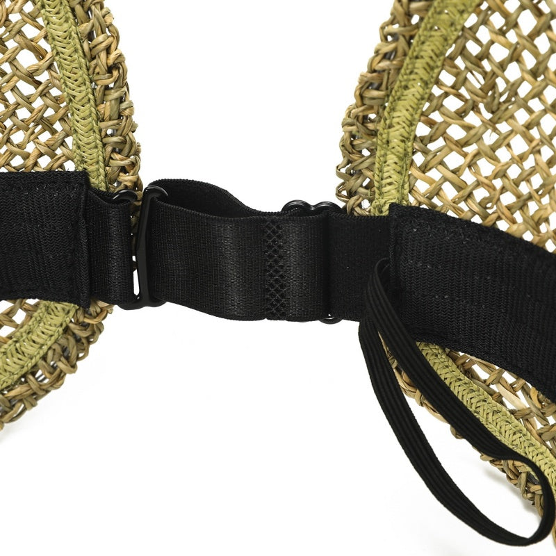 Foldable Straw Hat with Empty Top