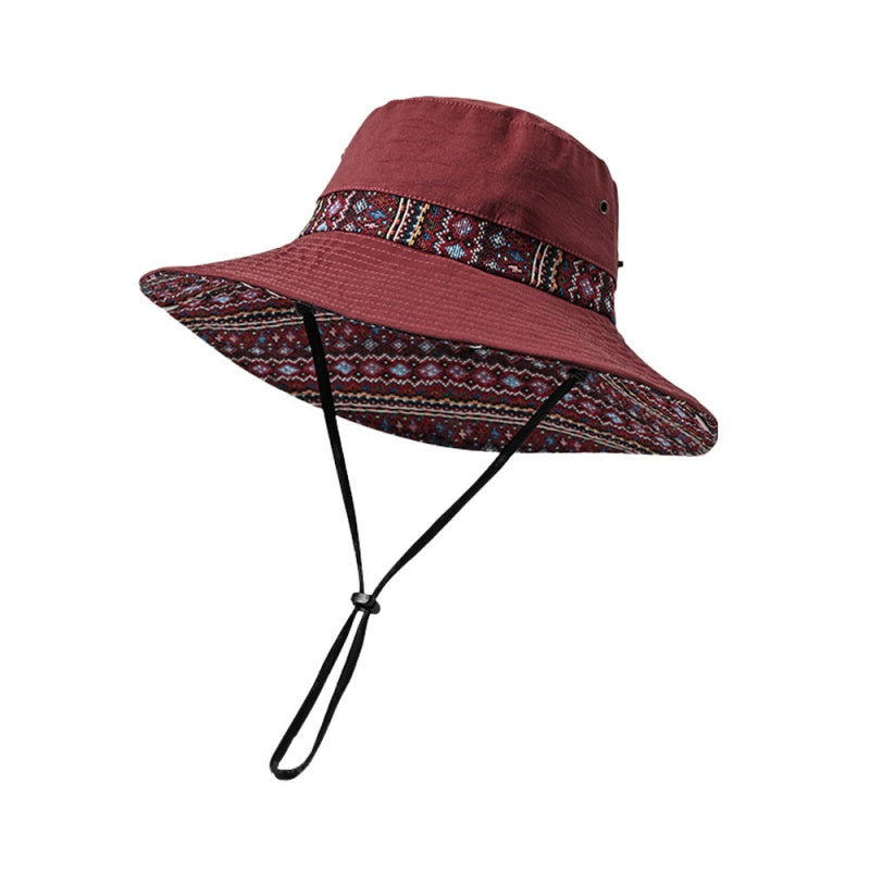 Sun Hat with Jacquard Design