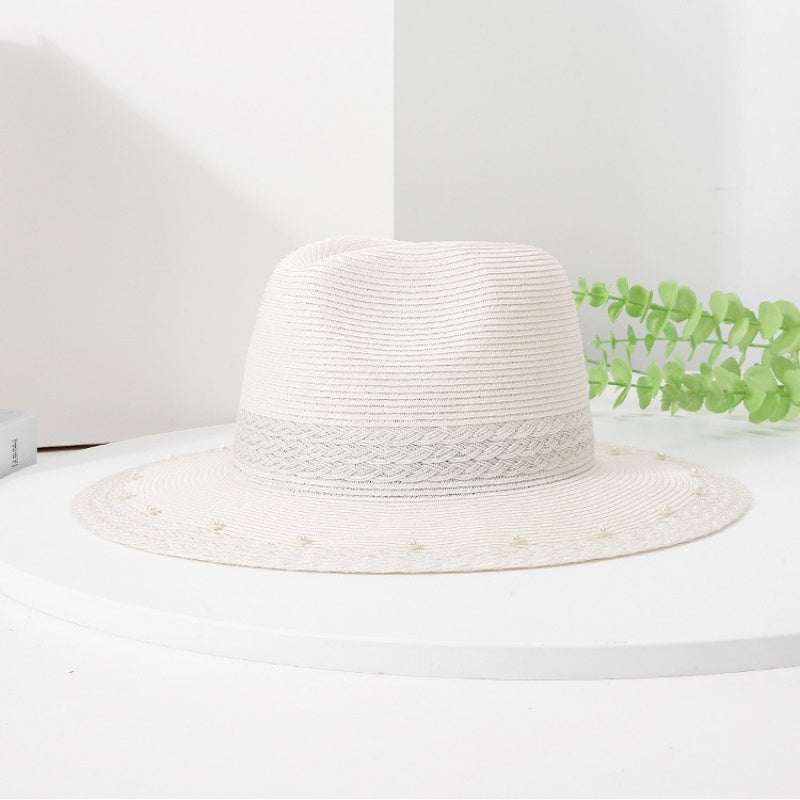 Sun Hat Straw Hat with Beads