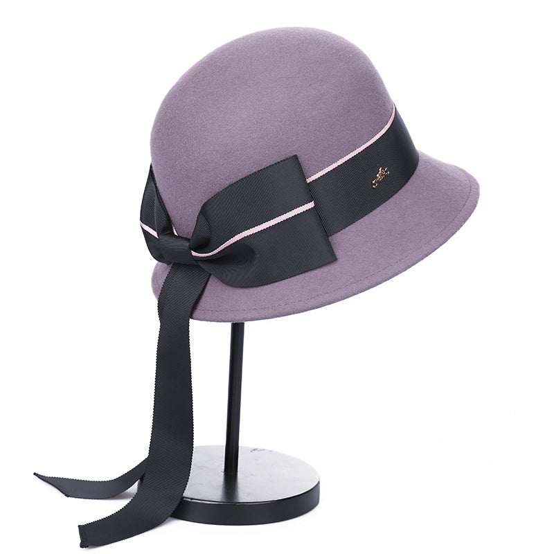 Felt Bucket Hats with Bow