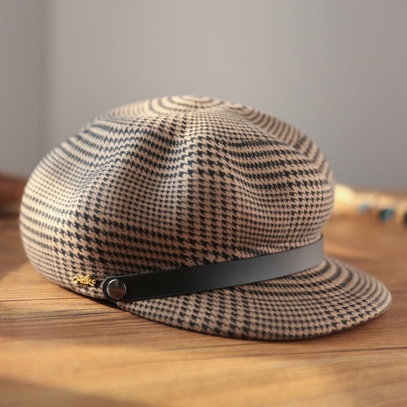 Houndstooth Felt Newsboy Hats