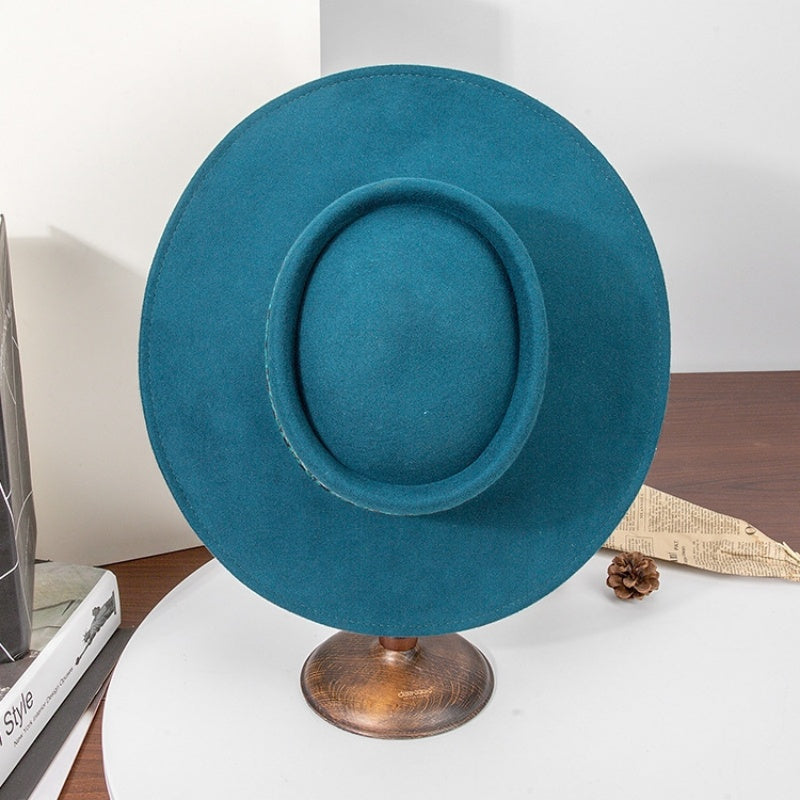 Felt Wide Brim Top Hats with Interwoven Line Splicing Webbing