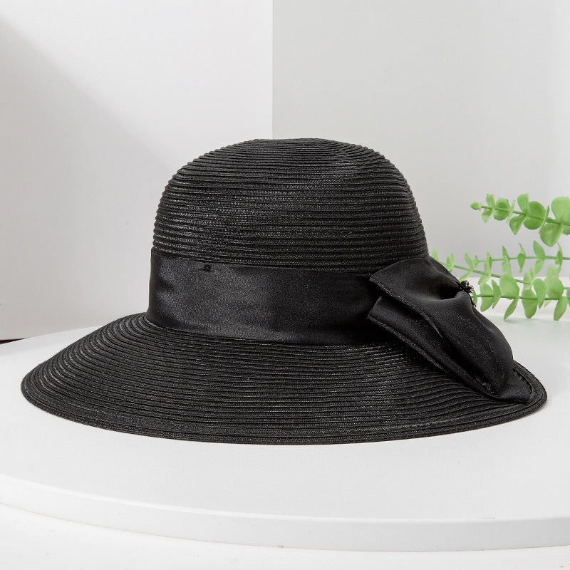 Straw Hat Sun Hat with Big Bow