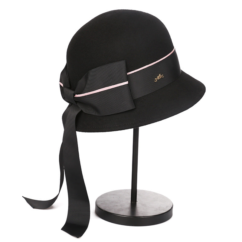 Felt Bucket Hats with Bow