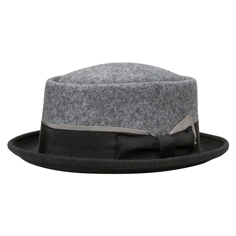 Felt Rolled-up Top Hat with Bow