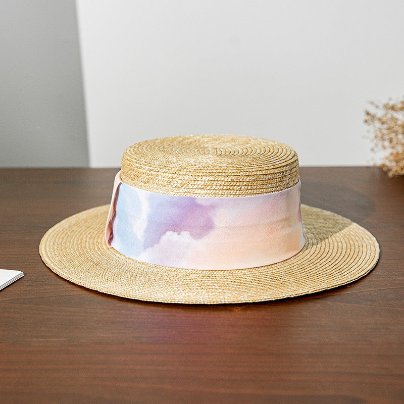 Top Hat Sun Hat with Printed Webbing