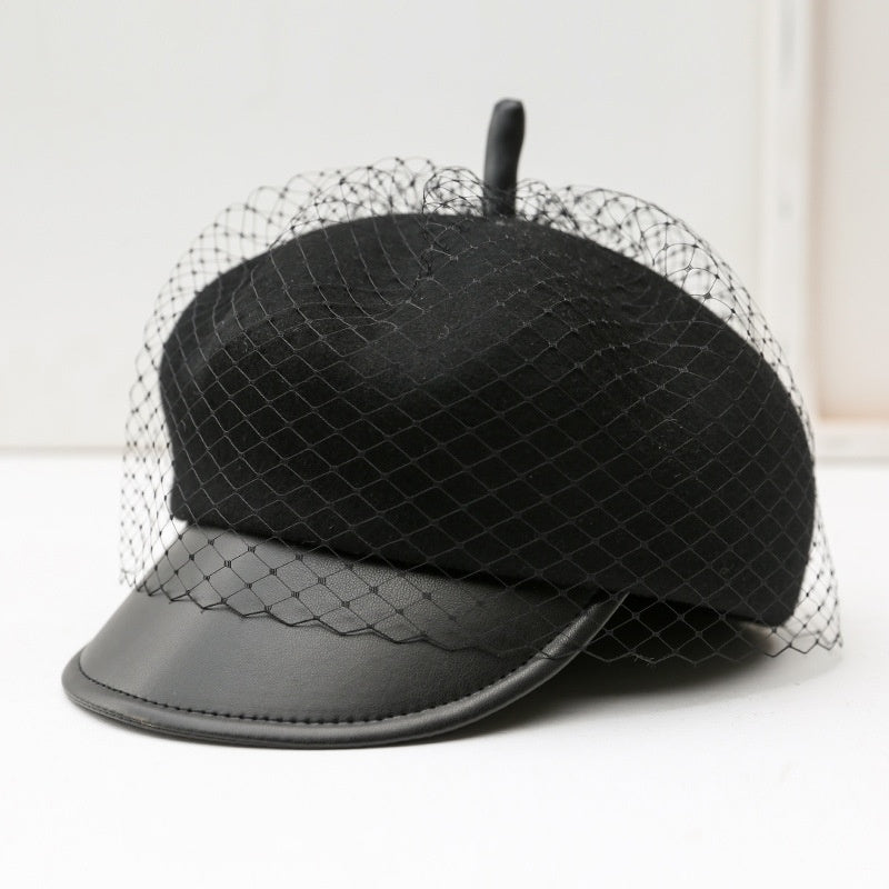 Felt Newsboy Hats with Lace
