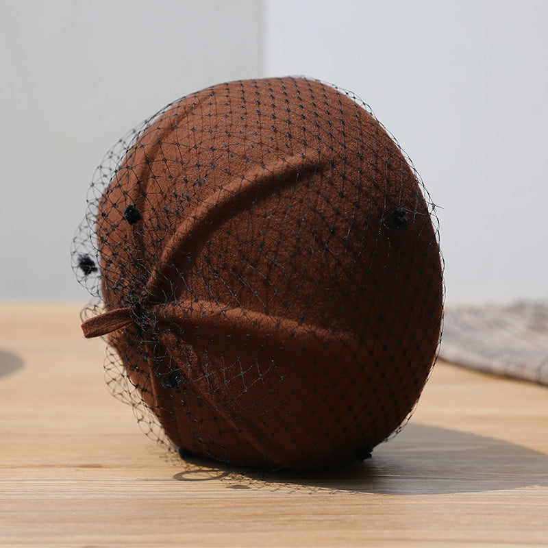 Felt Beret with Lace