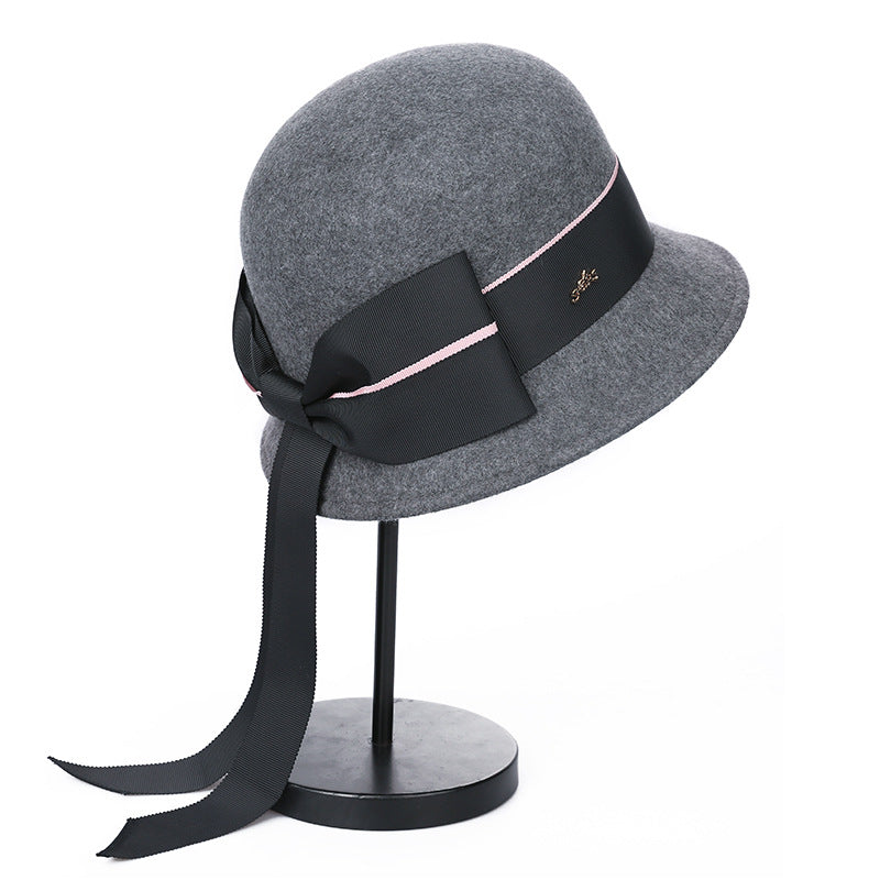 Felt Bucket Hats with Bow
