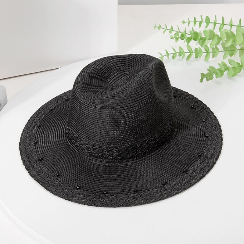 Sun Hat Straw Hat with Beads