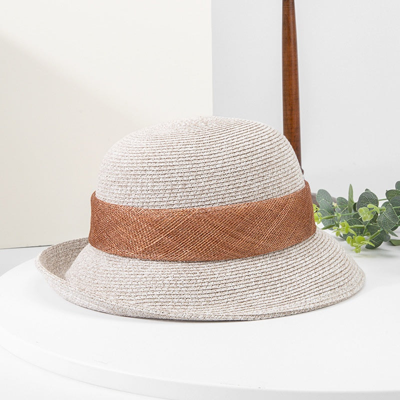 Straw Hat Bucket Hat with Bow