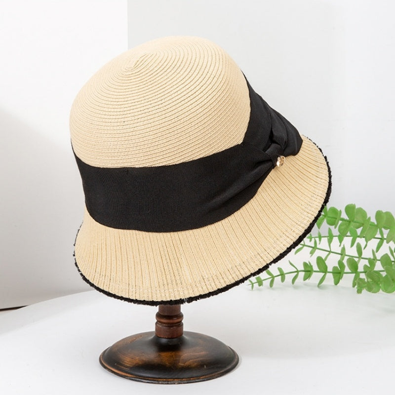 Sun Hat Cloche Hat with Bow Webbing