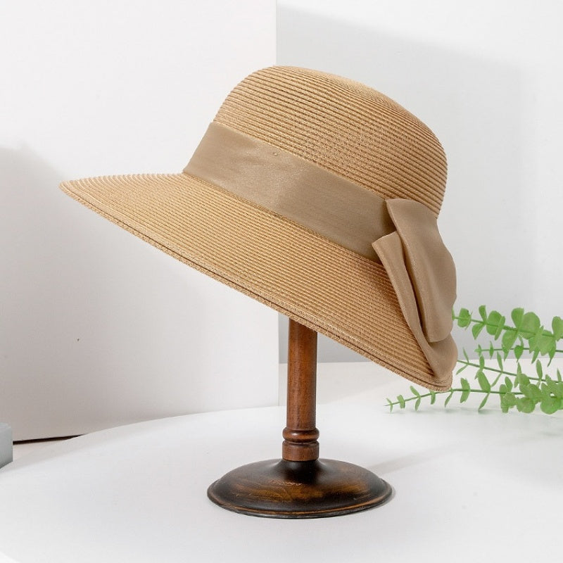 Straw Hat Sun Hat with Big Bow