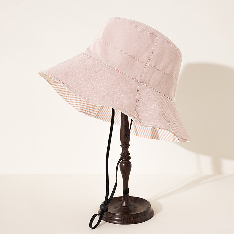 Double-Sided Striped Quick-Drying Sun Hat Bucket Hat