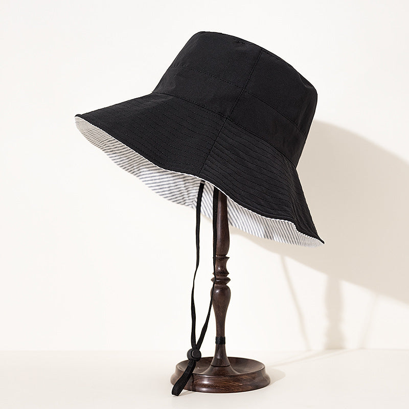 Double-Sided Striped Quick-Drying Sun Hat Bucket Hat