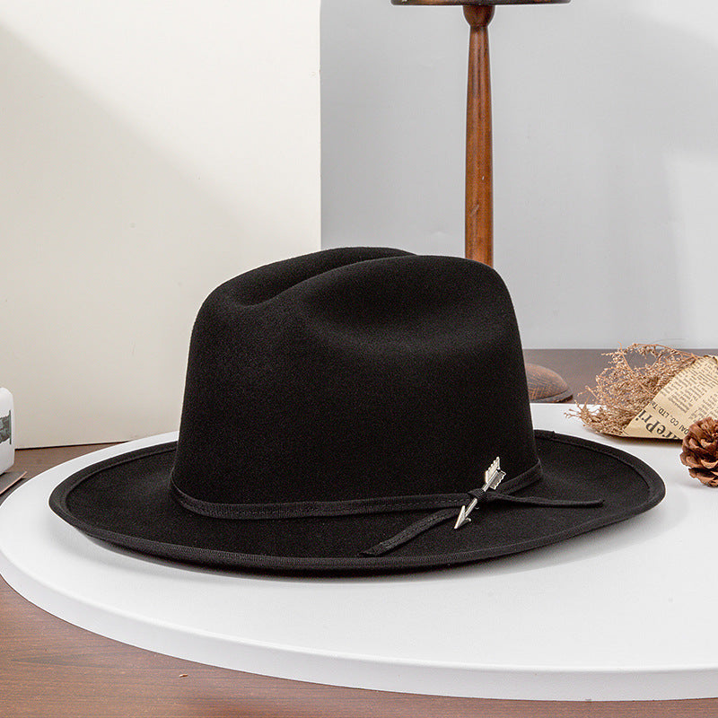 Felt Top Hat with Silver Arrows and Webbing Decorations