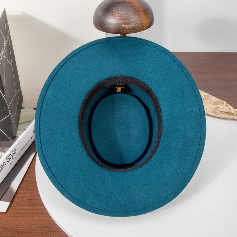 Felt Wide Brim Top Hats with Interwoven Line Splicing Webbing