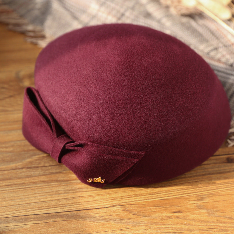 Simple Stewardess Beret with Bow