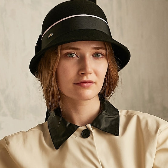 Felt Bucket Hats with Bow