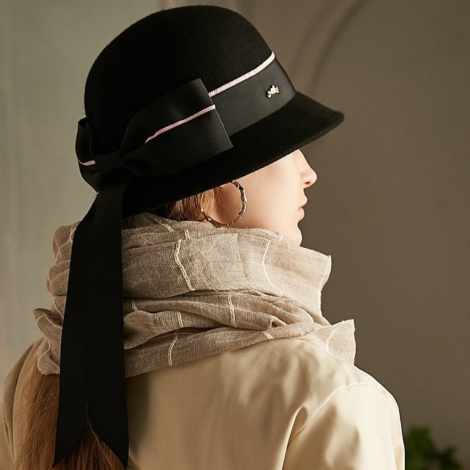 Felt Bucket Hats with Bow