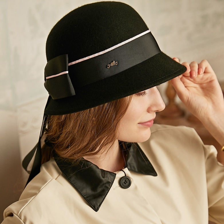 Felt Bucket Hats with Bow