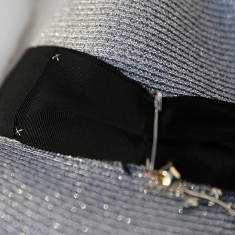 Straw Top Hat with Rose Pendant