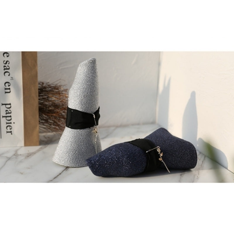 Straw Top Hat with Rose Pendant