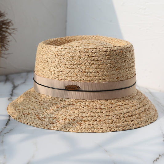 Straw Sun Hat with Webbing