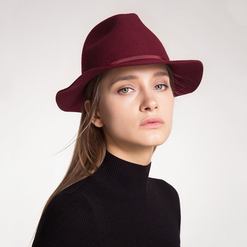 Felt Top Hat with Metal Strips Decoration