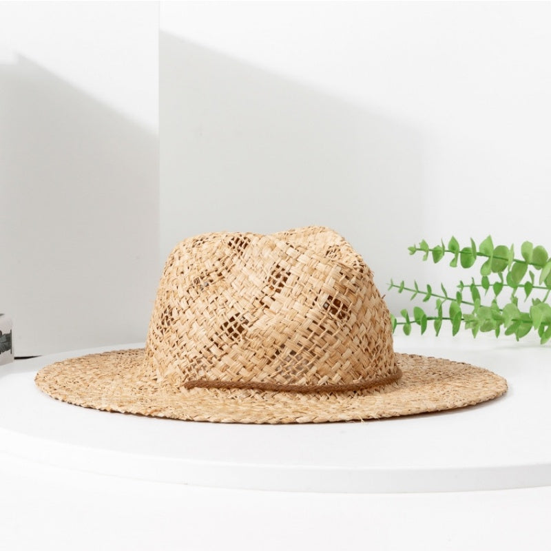 Straw Cowboy Hat with Windbreak Rope