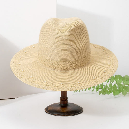 Sun Hat Straw Hat with Beads