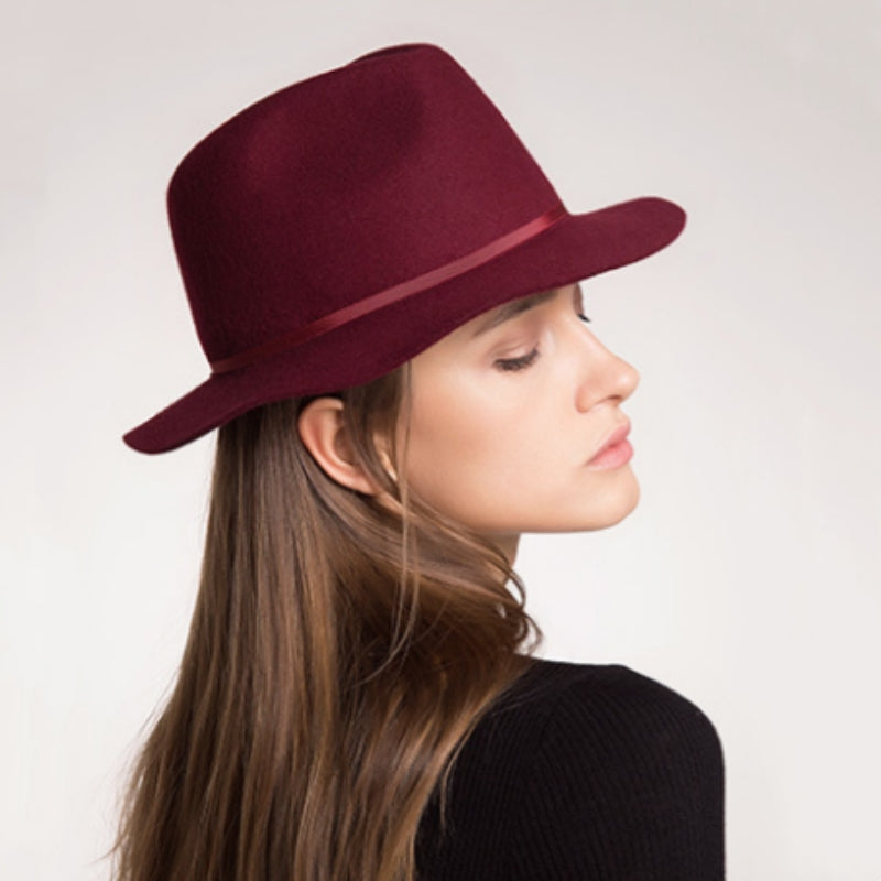 Felt Top Hat with Metal Strips Decoration