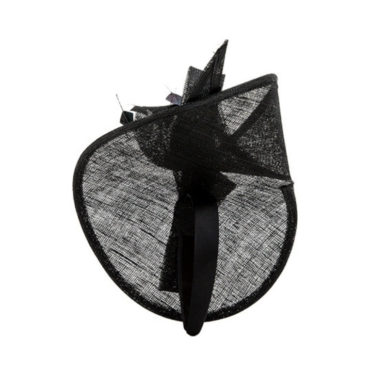 Black Alice Band with Flower and Feather Decorations